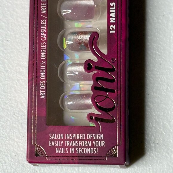 Ioni Veil of Allure Nail Art Tips – 12 Short Square Press On Nails Roses - Picture 4 of 5